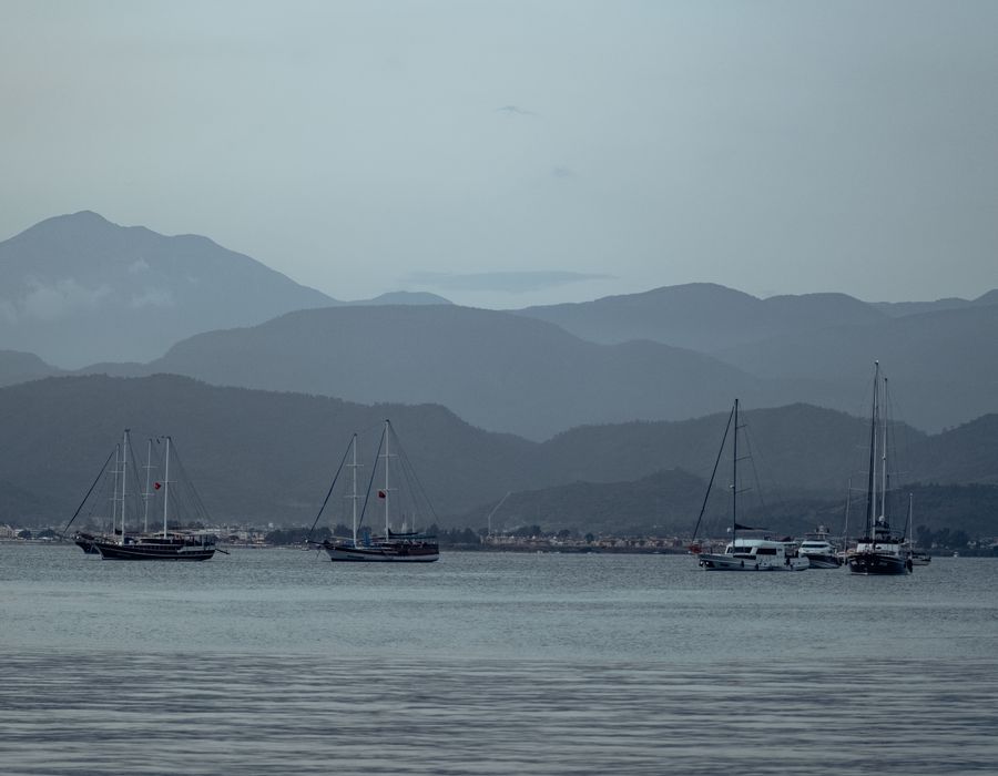 Fethiye limanında tekneler